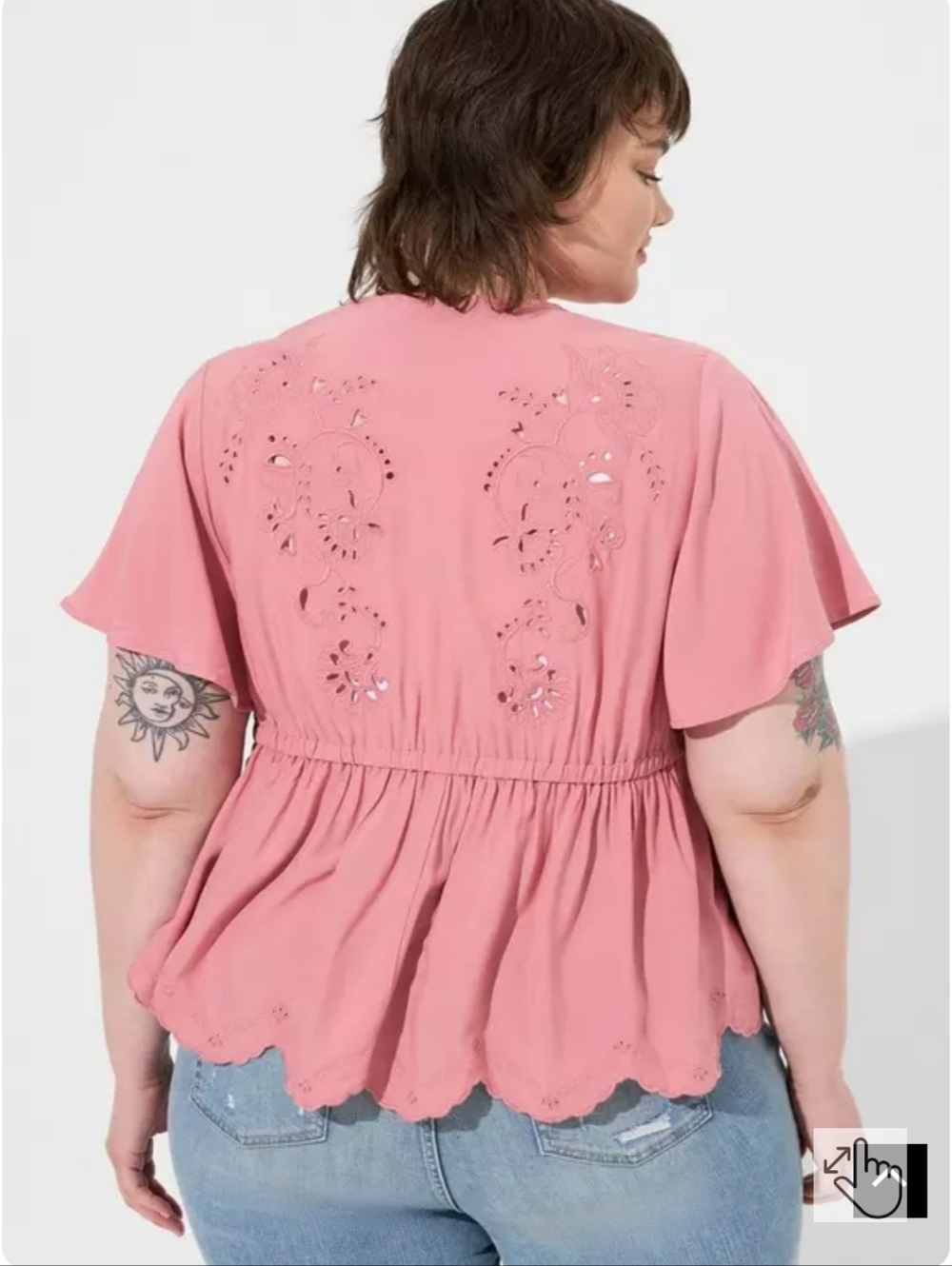 NWT Torrid Eyelet Challis Tie Front Top - Picture 2 of 9